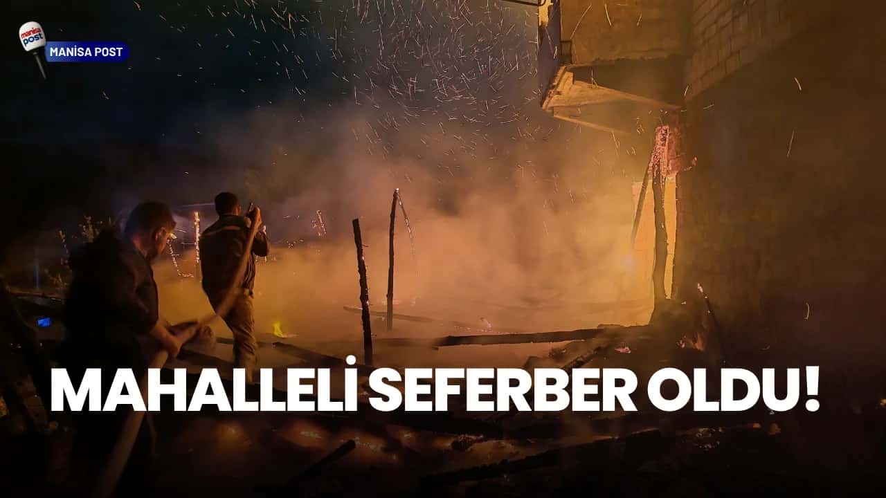 Demirci’de Korkutan Yangın: Müstakil Ev Küllerinden Geriye Sadece Enkaz Kaldı