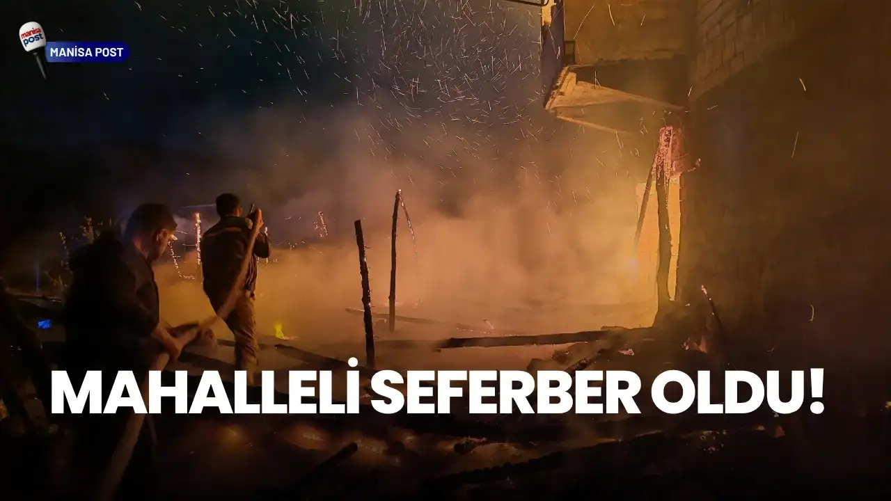 Demirci’de Korkutan Yangın: Müstakil Ev Küllerinden Geriye Sadece Enkaz Kaldı