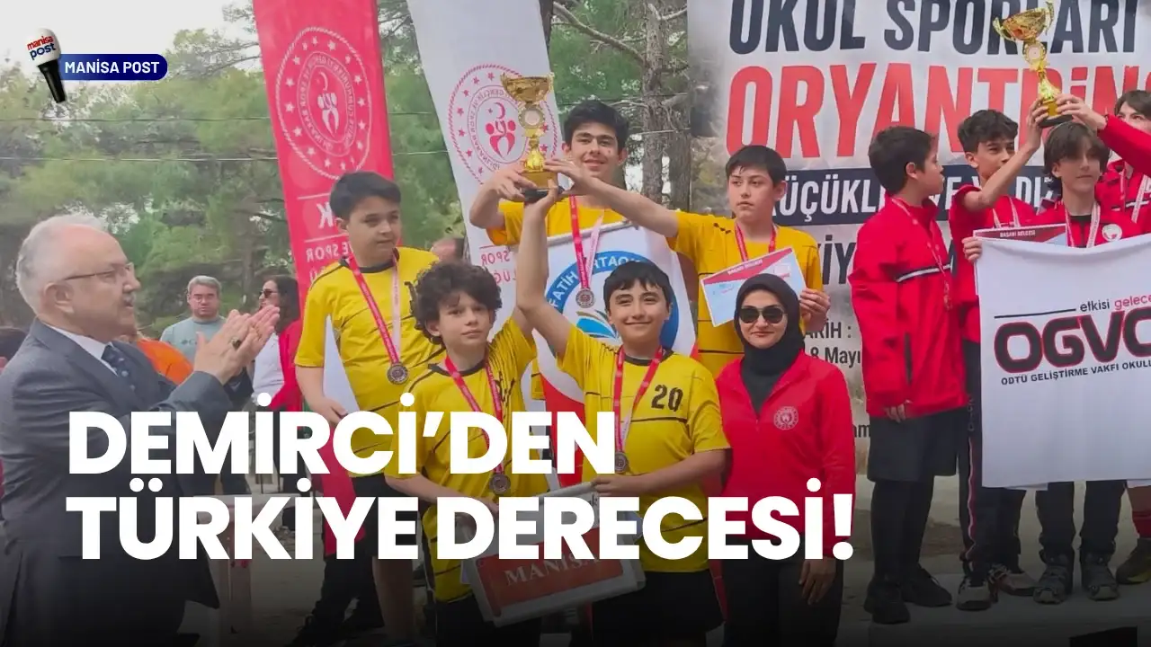 Demirci’den Türkiye Derecesi: Fatih Ortaokulu Oryantiringde Kürsüye Çıktı