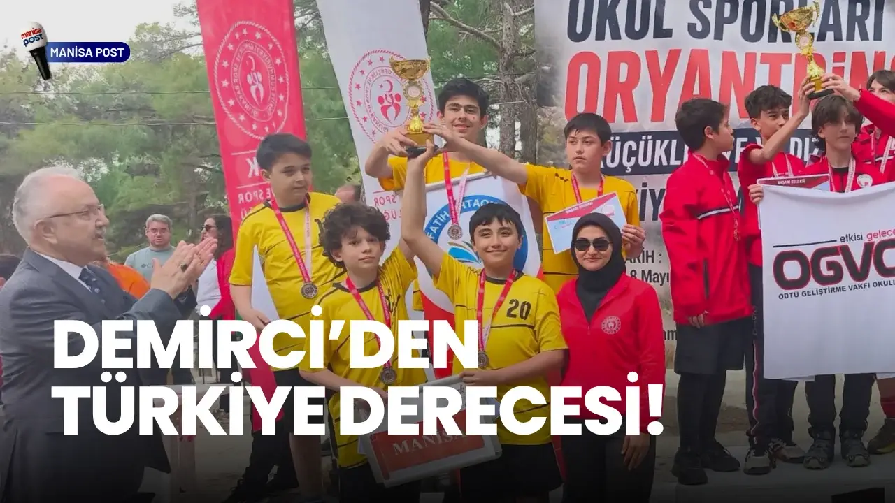 Demirci’den Türkiye Derecesi: Fatih Ortaokulu Oryantiringde Kürsüye Çıktı